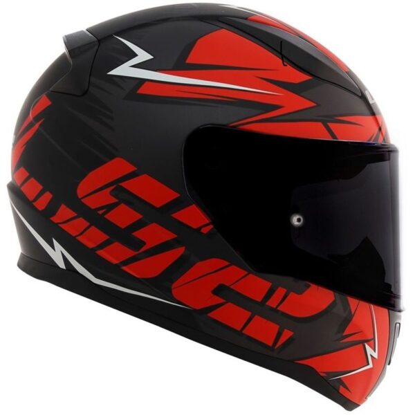 CAPACETE LS2 FF358 RAPID CROMO PRETO/VERMELHO FOSCO
