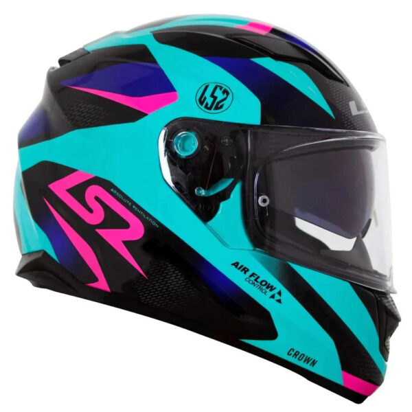 CAPACETE LS2 FF320 STREAM CROW AZUL/PRETO/ROSA