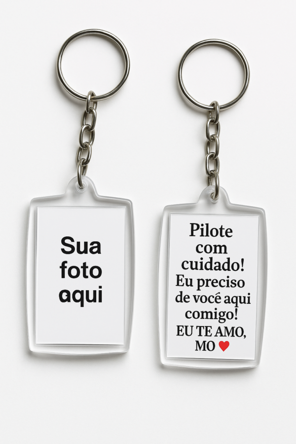 Chaveiro personalisado Foto/Frase
