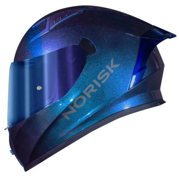 Capacete Norisk Flow Monocolor Blue Azul Viseira Espelhada e Spoiler